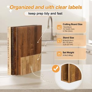 Ensemble de planches à découper en bois d'acacia 100% naturel pour le fromage, le pain et <span class=keywords><strong>la</strong></span> viande, polyvalent, cadeau idéal pour les chefs - Product Image 6
