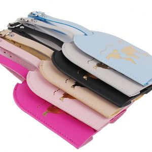 Juego de Etiquetas de Equipaje de Cuero PU con Patrón Geométrico Personalizado, Porta Pasaportes de Lujo, Moderno, Impermeable y Ecológico, Suave, para Bodas - Product Image 3