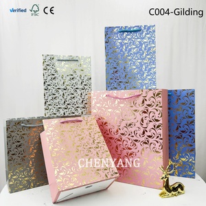 Sacs fourre-tout en papier pailleté personnalisés avec logo, en kraft brun, pour la livraison de repas <span class=keywords><strong>à</strong></span> emporter, shopping de luxe, personnalisation - Product Image 1