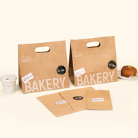 Sacs en papier kraft biodégradables personnalisés avec logo pour le pain et les aliments à emporter, écologiques, durables, pour la pâtisserie et l'emballage alimentaire