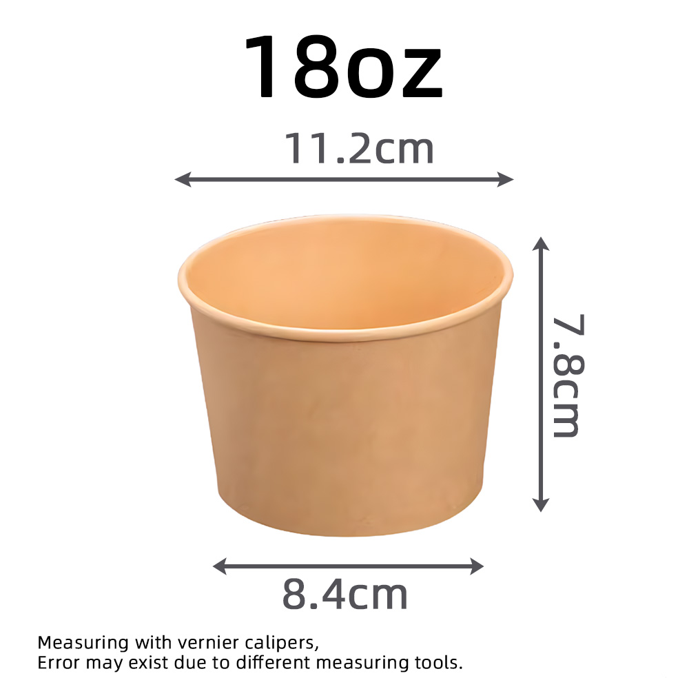 520ml/18oz Eco-Friendly Food Grade Disposable Paper Plates & Bowls for Pizza Snack Salad Takeaway Containers Food Packaging