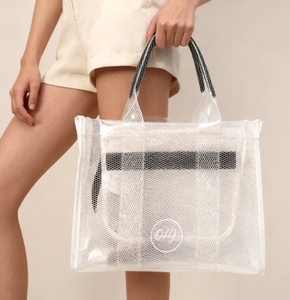 カスタムロゴ高級トートバッグ防水PVC 3次元透明リサイクル再利用可能ビーチアクセス - Product Image 6