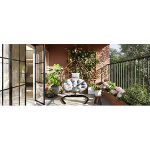 Silla Hamaca Colgante Plegable Moderna y Resistente para Interiores y Exteriores <span class=keywords><strong>con</strong></span> Soporte para Uso en Hoteles y Villas - Product Image 3