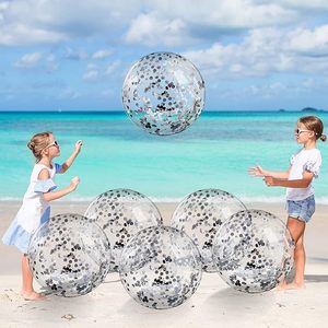 Pelota <span class=keywords><strong>de</strong></span> Playa <span class=keywords><strong>de</strong></span> <span class=keywords><strong>Plástico</strong></span> con Lentejuelas, Juguete Acuático <span class=keywords><strong>para</strong></span> Exteriores, Ultra <span class=keywords><strong>Transparente</strong></span>, Brillante, Inflable, Venta al Por Mayor Internacional - Product Image 4