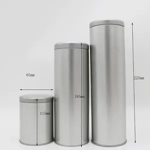 Aluminium Diameter 65mm Metal Round Tin Cylindrical Tin Can For Dry Food