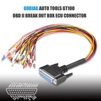 Cable Godiag OBD2-DB25 Negro, Escáner de Diagnóstico Universal de Plástico en Inglés para GT100, Analizador de Detección de Protocolo ECU Breakout