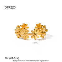 Gaovo Luxus Premium Design Gänseblümchen Offene Ringe 18K Vergoldet Wasserdichter Edelstahl Fingerringe Modeschmuck