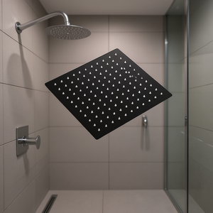 Ensemble de douche mural carré noir mat, design luxueux et durable pour salle de bain - Product Image 2