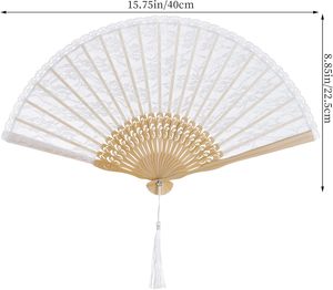 Abanico de Mano Plegable de Bambú, Estilo Europeo Retro, con Encaje, para Regalo de Despedida de Soltera, Decoración de Fiesta, Actuación de Baile - Product Image 4