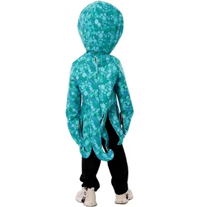 Navidad niño calamar Cosplay disfraz Halloween fiesta suministro para niños capucha túnica traje niños lindo azul pulpo disfraz - Product Image 3