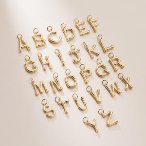 26 letras <span class=keywords><strong>minúsculas</strong></span> apilables encantos collar pulsera colgante 925 plata esterlina chapado en oro moda cien - Product Image 3