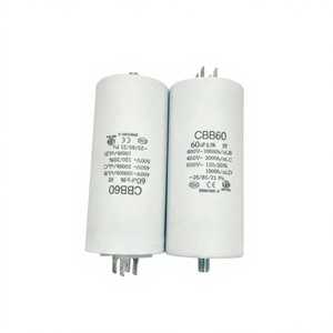 <span class=keywords><strong>Condensateur</strong></span> de fonctionnement <span class=keywords><strong>CBB60</strong></span> 450V 60μF 50/60Hz, équipé de câble et de vis, adapté aux machines à laver et aux pompes à eau - Product Image 1