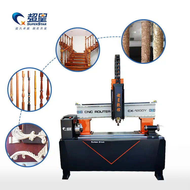 Best wood 3d cnc 4 axis rotary table for cnc milling machine 1200Y cylindrical woodworking