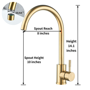 Wholesale Modern Stainless Steel Single Handle Kitchen Sink Faucets Customizable Hot Cold Water Mixer Taps Gold Processing - Product Image 2
