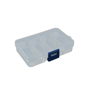 Transparent Plastic Organizer Box 8-Compartment With Lid For Jewelry Storage Small Size PP Material Blue Clasp - Product Image 5
