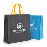 Bolsa de Compras Reutilizable Ecológica con Asa de Lazo, Color Gris, con Logotipo Personalizado, Correa Amarilla, para Supermercado y Exposiciones, 10-15 kg