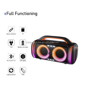 Miễn phí Mẫu TWS xách tay Đảng loa với RGB LED chiếu sáng không dây Microphone FM <span class=keywords><strong>Radio</strong></span> cho karaoke ngoài trời Disco Disco ánh sáng - Product Image 6