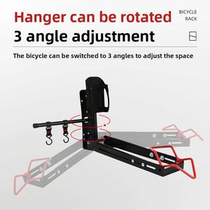 Support de vélo mural pliable en acier réglable avec crochet pivotant, capacité de charge de 35 kg pour le stationnement des vélos de route dans le <span class=keywords><strong>garage</strong></span> - Product Image 4
