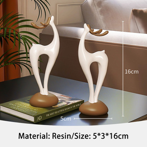 Scultura di Cervo di Lusso per Arredamento Casa, Accessori per Soggiorno, Ornamento di Alce in Resina, Regalo Artigianale - Product Image 6