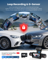Caméra embarquée Wetopstar 4K 5 canaux avec IA DMS, vue 360°, 5 objectifs, vision nocturne Sony STARVIS 2, écran tactile et moniteur de stationnement