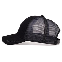 Gorras Trucker de Perfil Bajo, Negras, de Alta Calidad, Personalizadas, con Malla en la Parte Trasera, Material de Gamuza, con Logotipo Bordado para Hombre