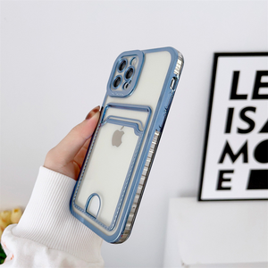 Funda de Teléfono Galvanizada Transparente a Prueba de Golpes con Ranuras para Tarjetas y Portafotos para <span class=keywords><strong>iPhone</strong></span> 17 16 15 <span class=keywords><strong>14</strong></span> 13 12 11 <span class=keywords><strong>Pro</strong></span> <span class=keywords><strong>Max</strong></span> - Product Image 3