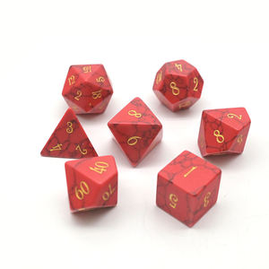 Dados de Piedra Hechos a Mano Rojos y Verdes a Precio de Fábrica, Dados Poliédricos Multifacéticos para Juegos de Mesa, Dungeons & Dragons, RPG, <span class=keywords><strong>DM</strong></span> y Jugador - Product Image 1