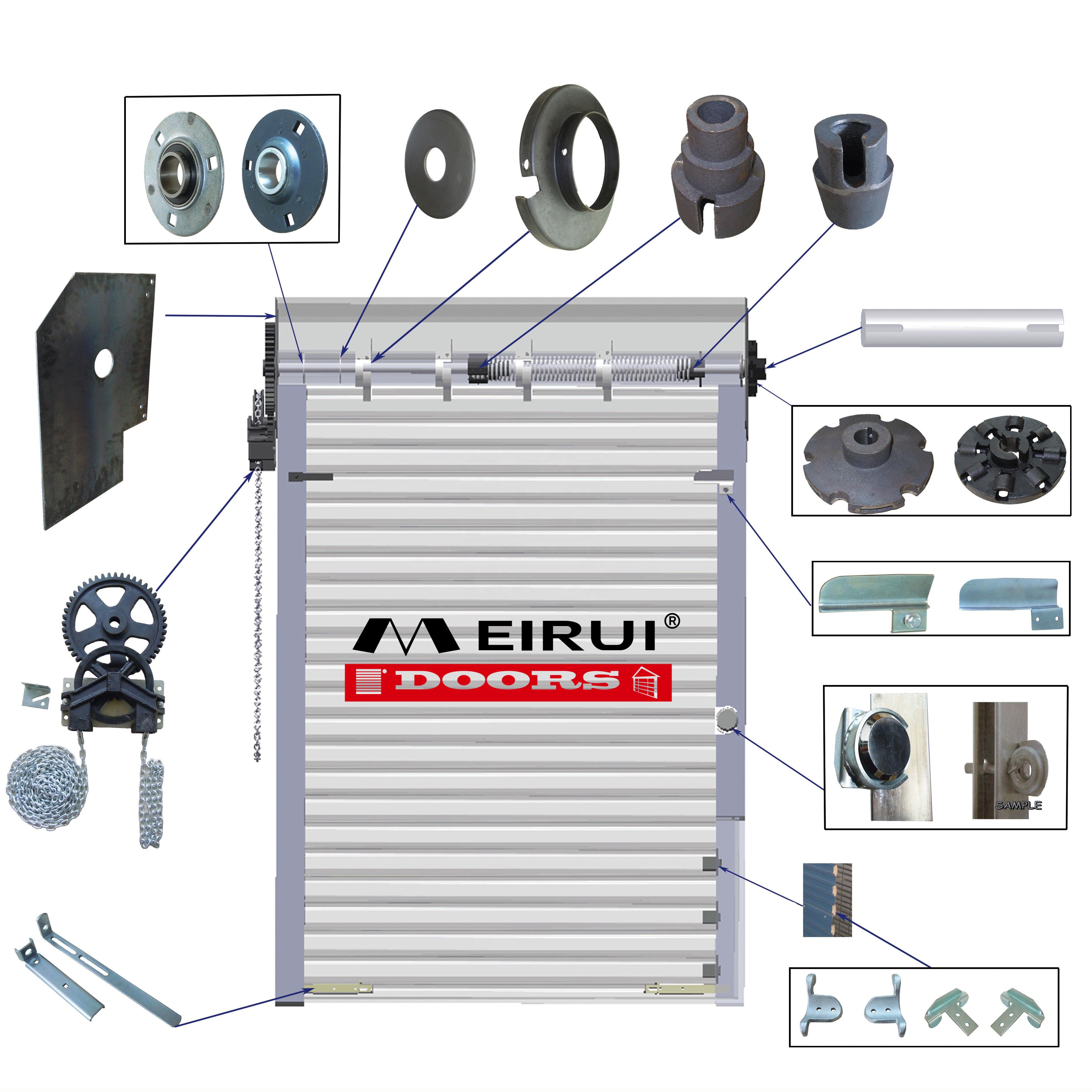 Склад оптовой продажи от производителя промышленных тяжелых стальных ручных аксессуаров для безопасности раздвижных дверей