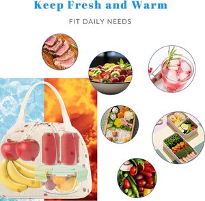 Bolsa de Almuerzo Reutilizable Ecológica de Gran Capacidad, Aislamiento Térmico para Viajes al Aire Libre, Salidas de Primavera y Picnic - Product Image 4