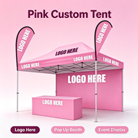 Tente pliante télescopique avec logo personnalisé imprimé, très résistante. Tonnelle pliable pour salons professionnels, 10x10, 10x15, 10x20 pieds.