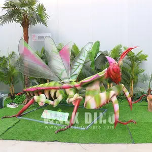 Tamaño real Animal artificial Animatronic Robot Animal Kingdom Zoo Decoración Diablos Flor Mantis Insecto