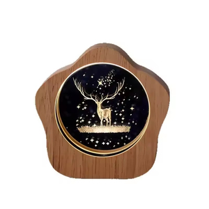 Custom Crystal Planet Sphere Light Wooden Star <strong>Moon</strong> Saturn Solar System Crystal Ball Night Light Table Lamp Gift - Product Image 6