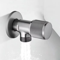 YOROOW Grifo de Cocina y Baño Moderno de 1/2 Pulgada, Totalmente en Cobre, Acero Inoxidable Cromado, Válvula Angular con Cartucho de Latón, Cuello de Cisne