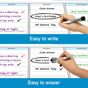 UNI-FELT Removable Interactive Dry Erase <strong>Weekly</strong> <strong>Planner</strong> Customized Size Works Any <strong>Wall</strong> No Damage Reusable for School Office More - Product Image 4