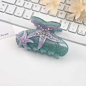 Fermaglio per Capelli Serie Oceano con Stella Marina e Strass, Cielo Stellato Subacqueo, Lusso Leggero, Fatto a Mano in PVC, Accessorio per Capelli da Donna Jinhua - Product Image 4