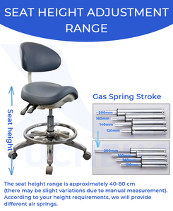 Tabouret ergonomique avec revêtement en microfibre et coussin en éponge haute densité, chaise de dentiste, mobilier de clinique dentaire - Product Image 4