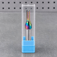 Fraise droite TCT à 3 dents avec revêtement coloré DLC, outil de fraisage CNC pour le travail du bois massif