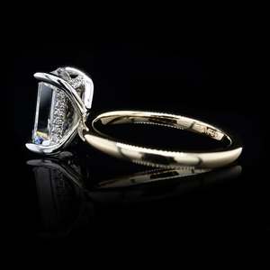 Anillo de Diamantes Cultivados en Laboratorio Personalizado, Oro de 14k, Corte Esmeralda, Joyería de Lujo para Mujer, RIZTA JEWELS, Diamantes Rellenos Color D, Anillo de Compromiso/Boda - Product Image 1