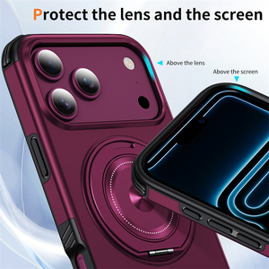 เคสโทรศัพท์มือถือรุ่นใหม่ 2 in 1 TPU+PC สำหรับ iPhone 18 Pro ป้องกันแรงกระแทก ฝาหลังแม่เหล็ก พร้อมขาตั้งแบบหมุนได้ 360 องศา ลาย CD - Product Image 2