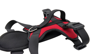 Adjustable Padded Nylon Dog <b>Harness</b> Red <b>Black</b> Buckle Closure Simple Style for Medium Dogs - Product Image 1