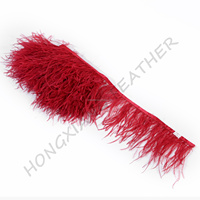 Vente en gros de dentelle en plumes d'autruche teintées de 10 à 15 cm, 1 à 4 couches, pour accessoires faits main DIY