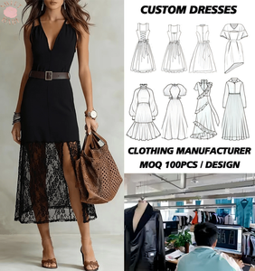 Robe midi noire à col en V et dos nu avec empiècements en dentelle et fente haute, avec ceinture - Style bohème vintage, style vacances américaines, tenue décontractée - Product Image 1