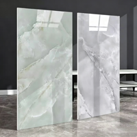 Panneau mural en PVC marbré 3D de style rétro imperméable à l'eau avec motif de briques brillant pour la décoration intérieure des cafés et des restaurants
