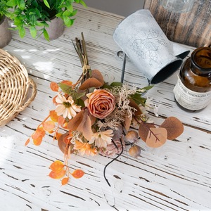 Bouquet de roses artificielles Chuanqianhe en tissu tissé plastique pour décoration de maison et de mariage CF01378 - Product Image 3