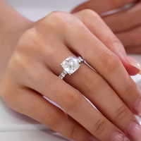 Bague de mariage en or 14 carats géométrique sertie de diamants Moissanite couleur D, style Instagram, luxueuse et tendance, pour femme européenne et américaine
