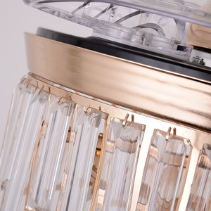 Ventilateur de plafond LED de luxe avec lampe lustre moderne de 42 pouces, pales rétractables, 5 vitesses, télécommande à intensité variable, OEM d'usine - Product Image 6
