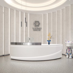 <span class=keywords><strong>Recepción</strong></span> de spa moderna personalizada, salón de belleza, muebles de <span class=keywords><strong>peluquería</strong></span>, <span class=keywords><strong>recepción</strong></span> blanca curvada - Product Image 3