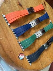 FKMゴムシリコーン時計バンドApple Watch 44 45mm 20mm 22mm 24mmウルトラストラップ折りたたみ留め金ブレスレット時計バンド用ロレックス - Product Image 6