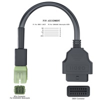 Conector OBD2 de 16 pines para motocicleta, Cable Obd de diagnóstico, Cable de extensión de diagnóstico Obd2 de PTFE para automóvil electrónico