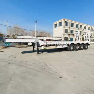 Semirremolque de plataforma baja hidráulico tipo Gooseneck, 3 ejes, 4 ejes, 50 toneladas, 60 toneladas, remolque de camión pesado - Product Image 3